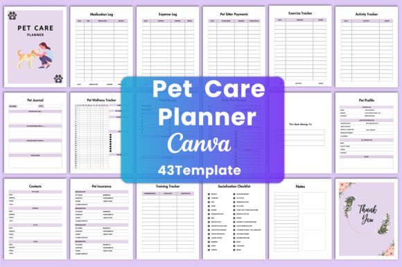 Download Pet Care Planner Canva KDP Template - Care Collection